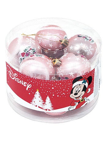 Lot de 10 Boules de Noël - Disney Minnie - Rose - 6 cm
