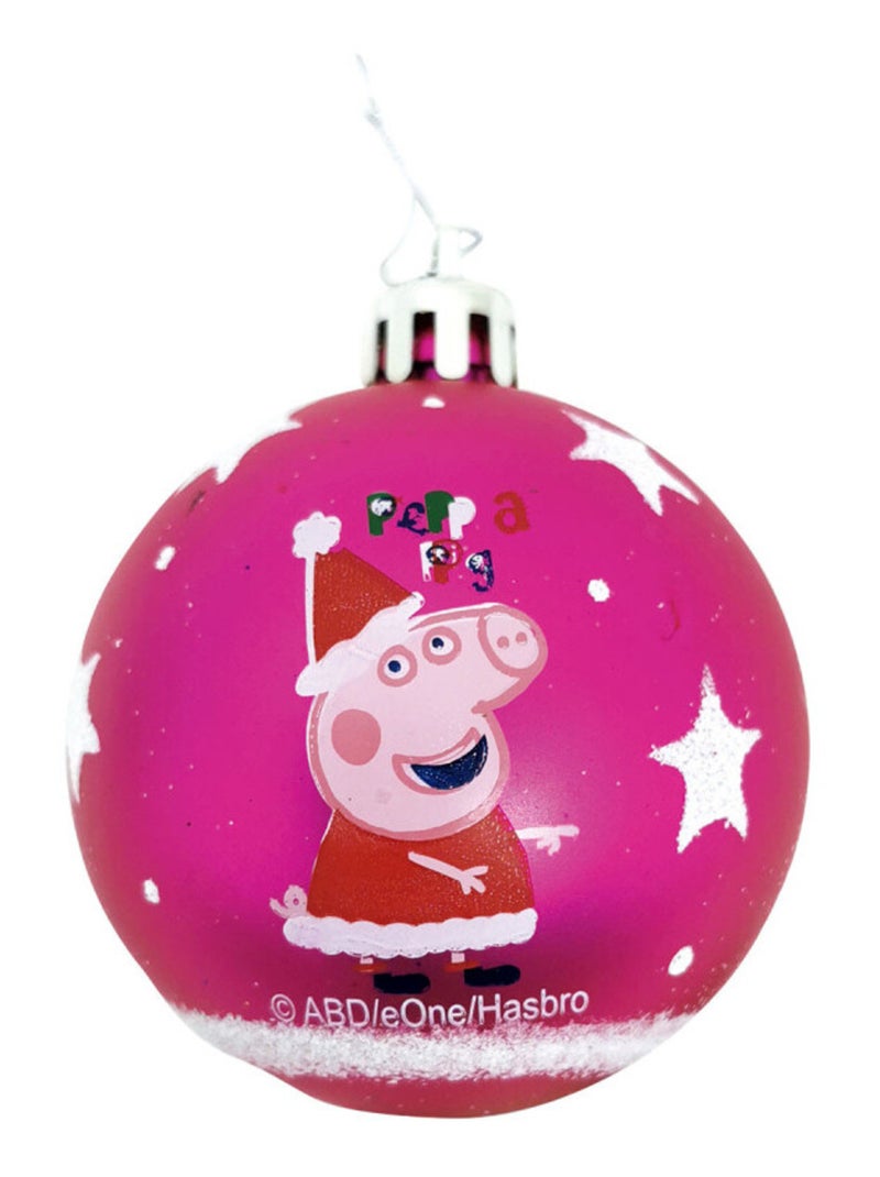 Lot de 10 boules de Noël 6cm - Peppa Pig Rose - Kiabi