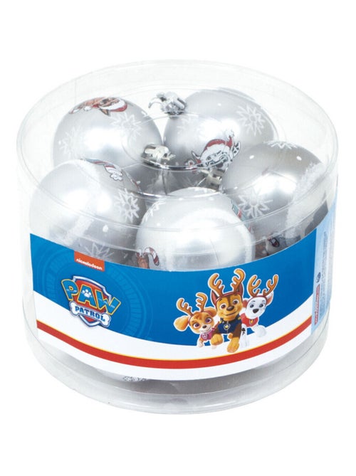 Lot de 10 boules de Noël argentées 6cm - Pat Patrouille - Kiabi
