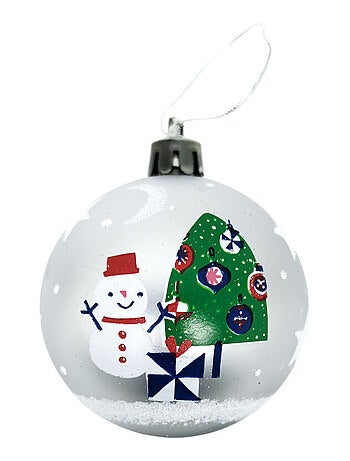 Lot de 10 boules de Noël argentées 6cm - Peppa Pig