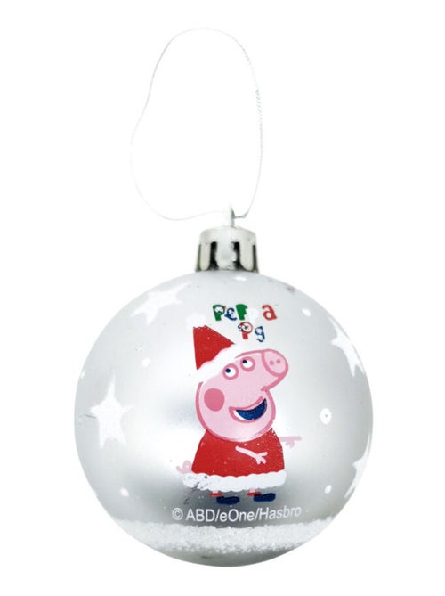 Lot de 10 boules de Noël argentées 6cm - Peppa Pig - Kiabi
