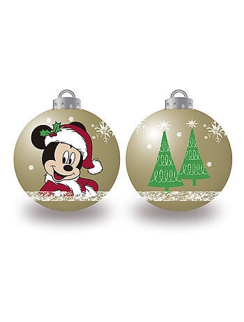 Lot de 10 boules de Noël dorées 6cm - Mickey
