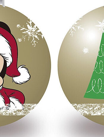 Lot de 10 boules de Noël dorées 6cm - Mickey