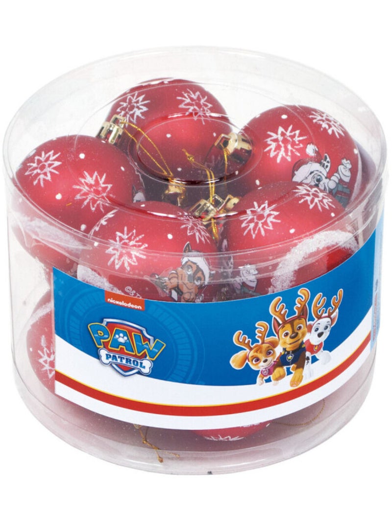 Lot de 10 boules de Noël rouges 6cm - Pat Patrouille Rouge - Kiabi
