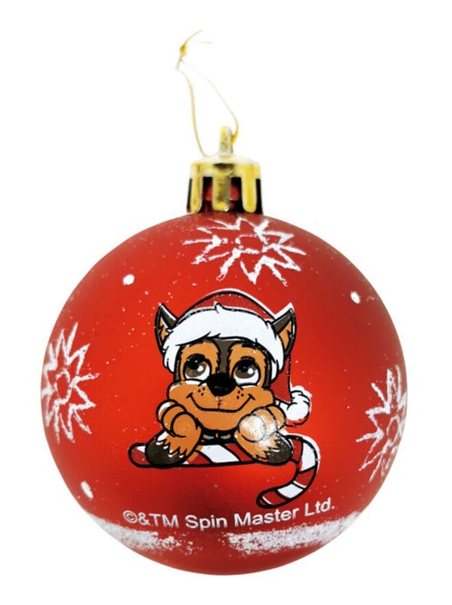 Lot de 10 boules de Noël rouges 6cm - Pat Patrouille - Kiabi