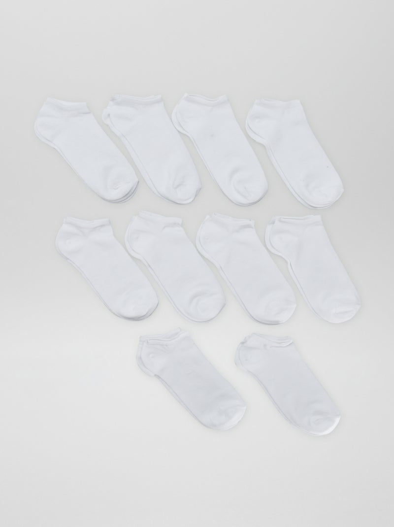 Lot de 10 chaussettes blanc - Kiabi