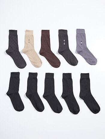 Lot de 10 Chaussettes unies et motifs