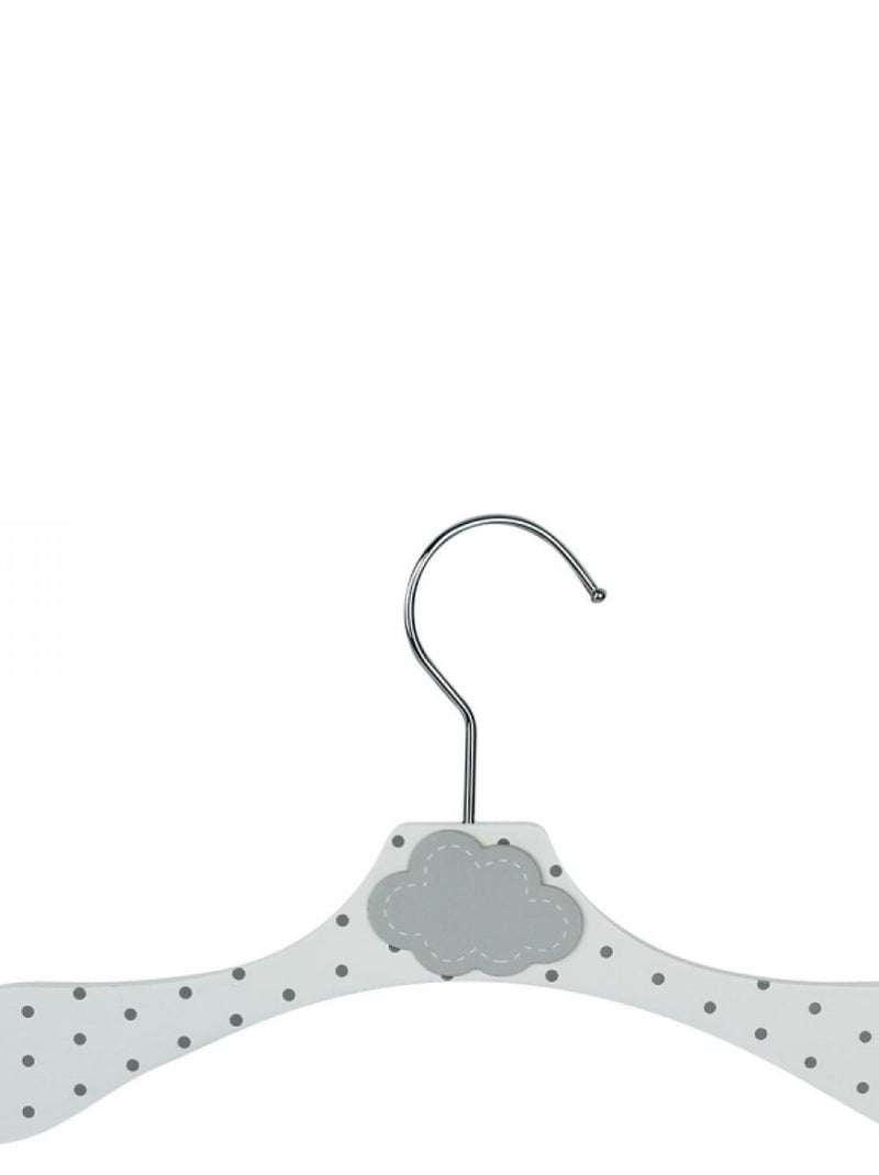 Lot de 10 cintres en bois pour bébé, enfant avec crochet pivotant  - Monsieur Bébé Blanc Gris - Kiabi