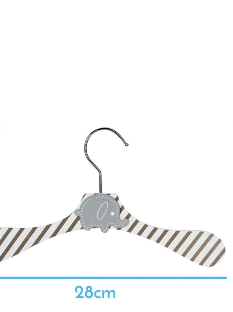 Lot de 10 cintres en bois pour bébé, enfant avec crochet pivotant  - Monsieur Bébé Blanc Marron - Kiabi