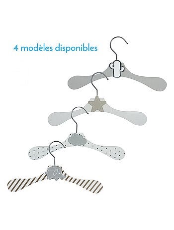 Lot de 10 cintres en bois pour bébé, enfant avec crochet pivotant - Monsieur Bébé