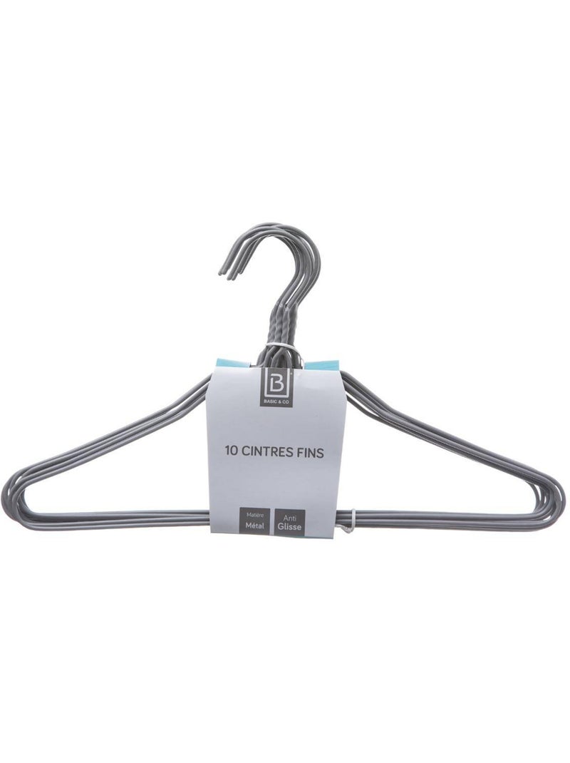 Lot de 10 cintres fin hang'up Gris - Kiabi