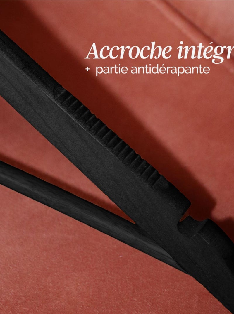 Lot de 10 cintres pour vêtements adulte premium avec crochet pivotant à 360° - Vivezen Noir - Kiabi