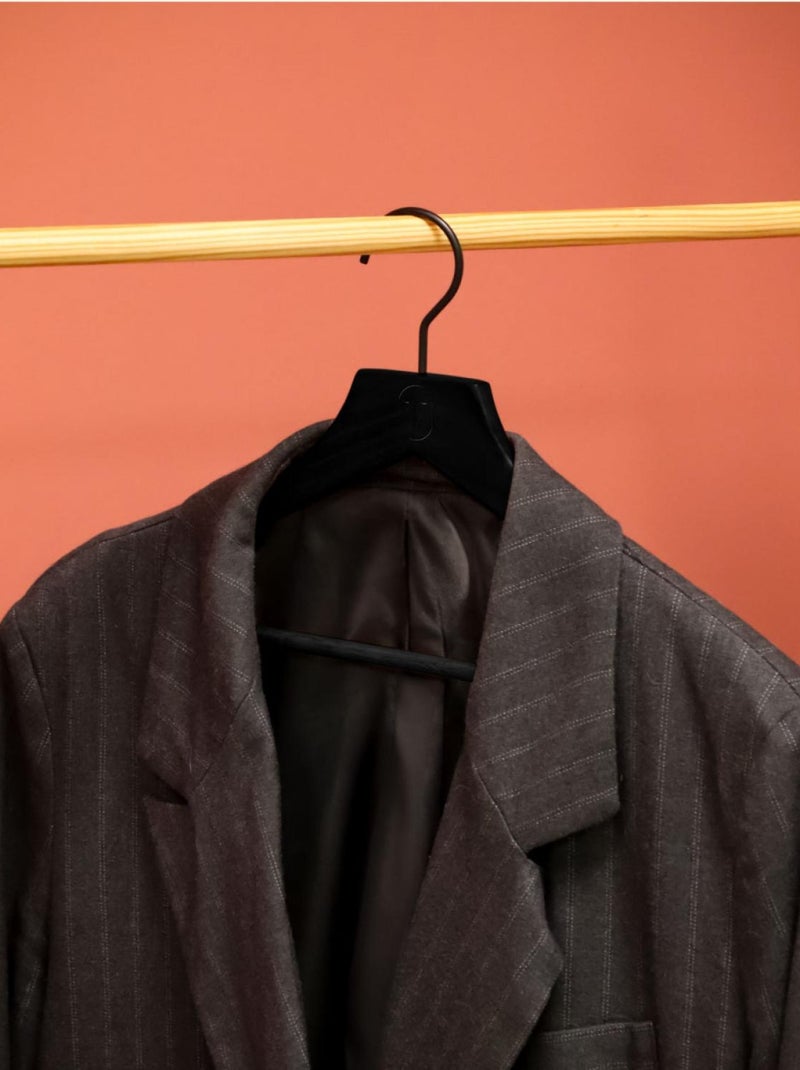 Lot de 10 cintres pour vêtements adulte premium avec crochet pivotant à 360° - Vivezen Noir - Kiabi