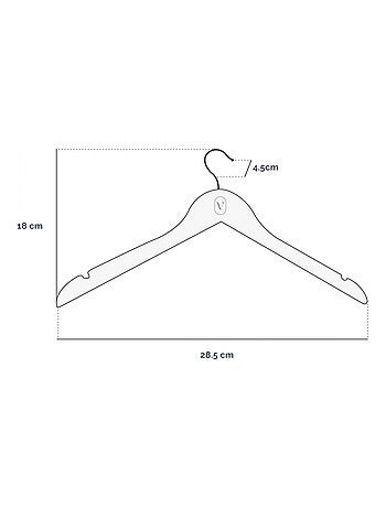 Lot de 10 cintres pour vêtements bébé avec crochet pivotant à 360° - Bois clair - Vivezen