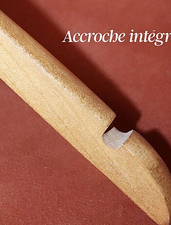Lot de 10 cintres pour vêtements bébé avec crochet pivotant à 360° - Bois clair - Vivezen