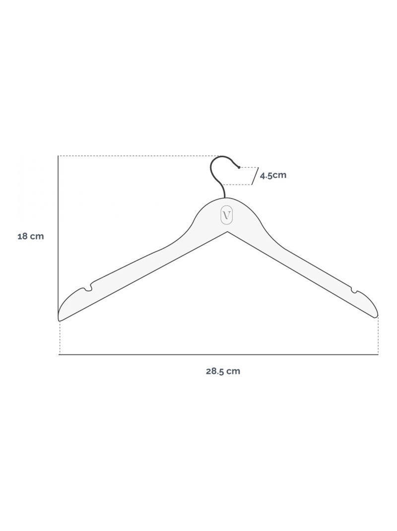 Lot de 10 cintres pour vêtements bébé avec crochet pivotant à 360° - Bois clair - Vivezen Beige - Kiabi