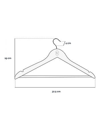 Lot de 10 cintres pour vêtements enfant avec crochet pivotant - Vivezen