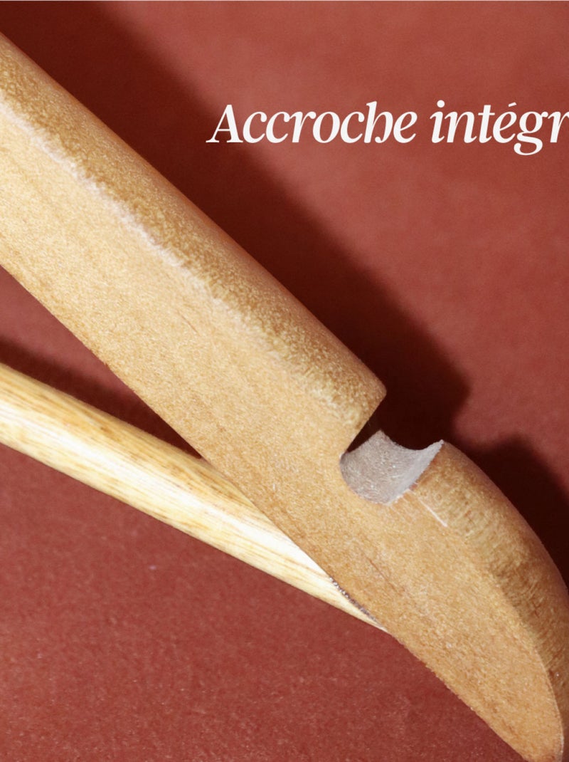 Lot de 10 cintres pour vêtements enfant avec crochet pivotant - Vivezen Beige - Kiabi