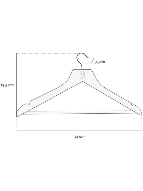 Lot de 10 cintres pour vêtements enfant premium avec crochet pivotant à 360° - Vivezen - Kiabi Lot de 10 cintres pour vêtements enfant premium avec crochet pivotant à 360° - Vivezen - Kiabi