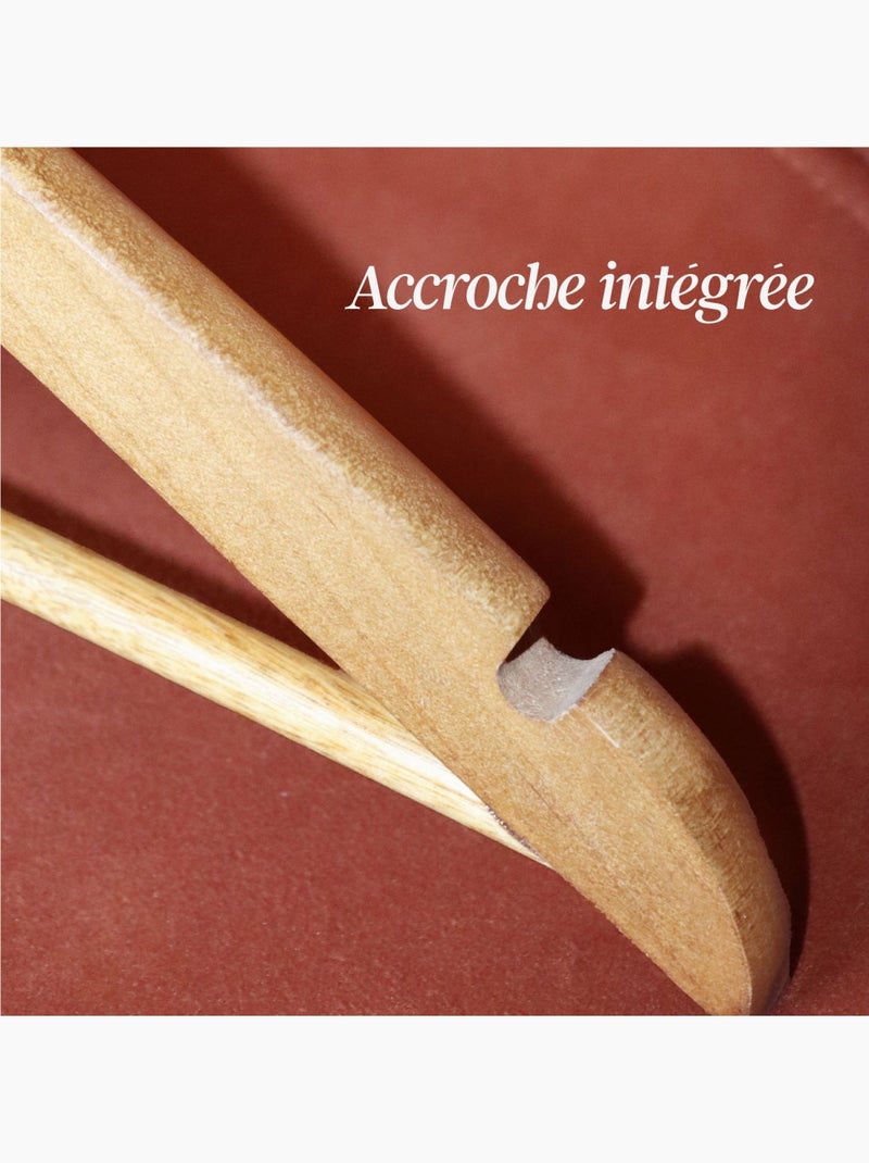 Lot de 10 cintres pour vêtements enfant premium avec crochet pivotant à 360° - Vivezen Beige - Kiabi