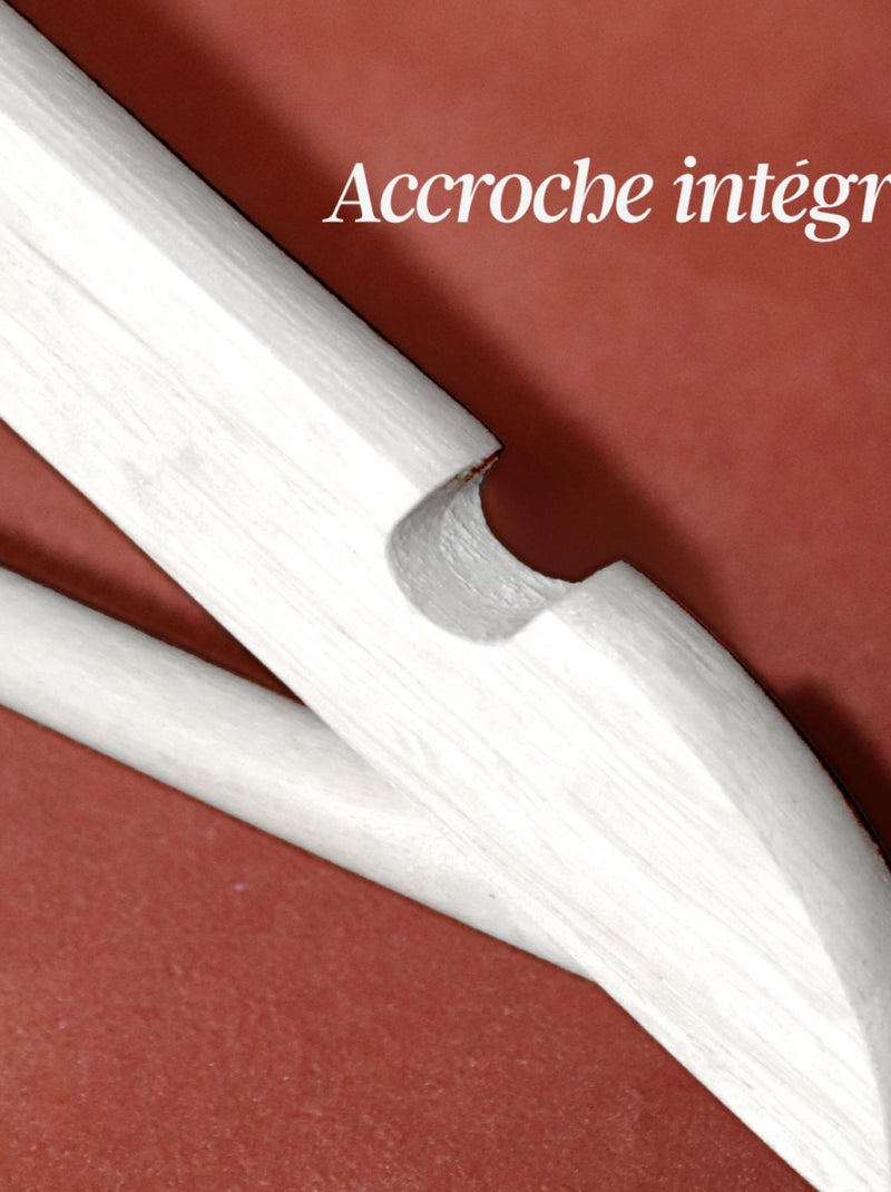 Lot de 10 cintres pour vêtements enfant premium avec crochet pivotant à 360° - Vivezen Blanc Blanc - Kiabi