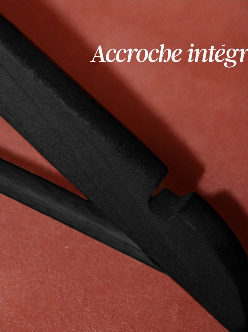 Lot de 10 cintres pour vêtements enfant premium avec crochet pivotant à 360° - Vivezen Noir - Kiabi