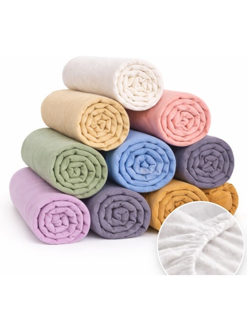 Lot de 10 Draps Housse Coton JERSEY PROMO LINGE couleurs aléatoires - Kiabi