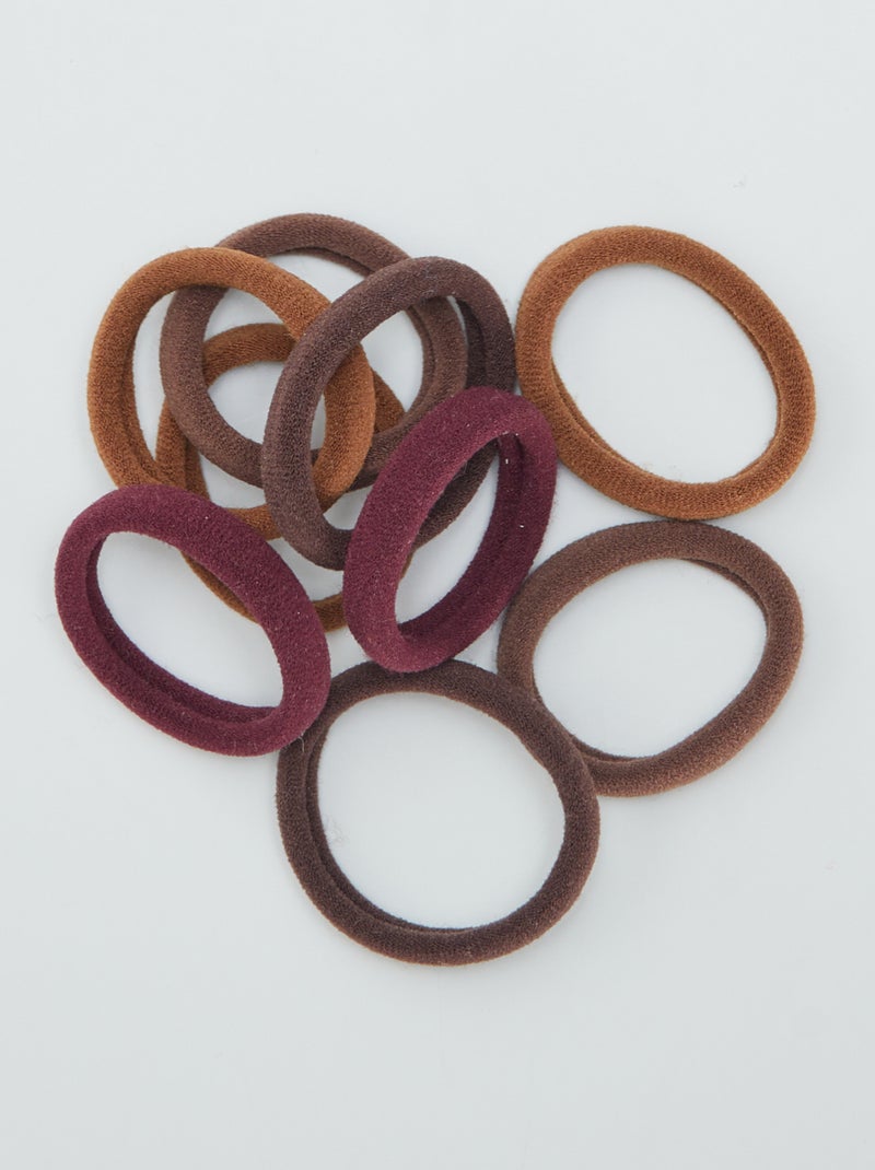 Lot de 10 élastiques pour cheveux Marron - Kiabi