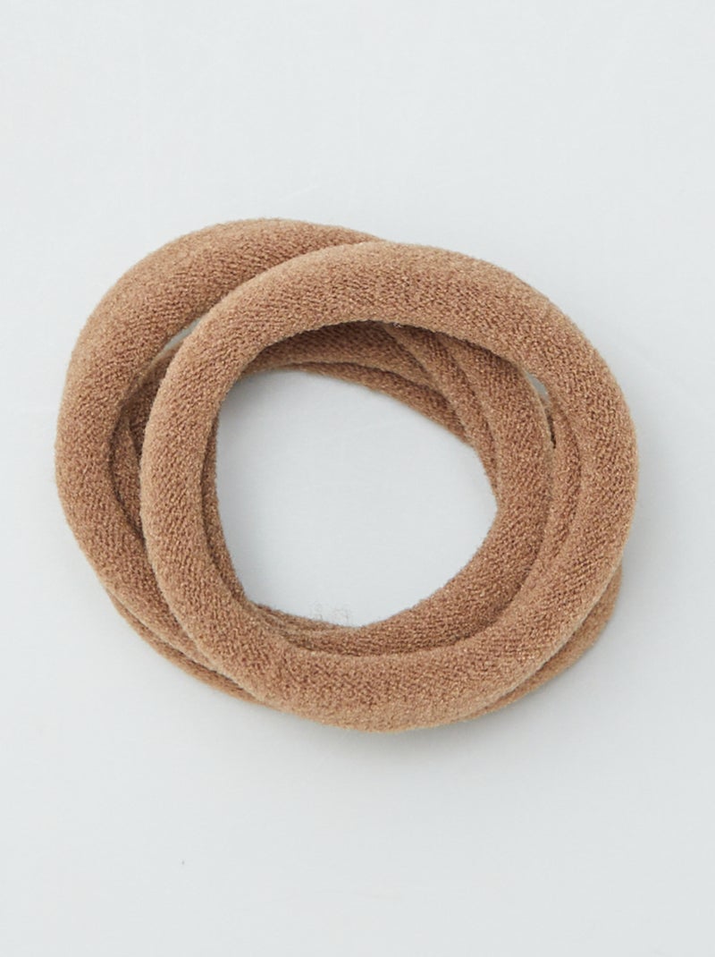 Lot de 10 élastiques pour cheveux MARRON - Kiabi