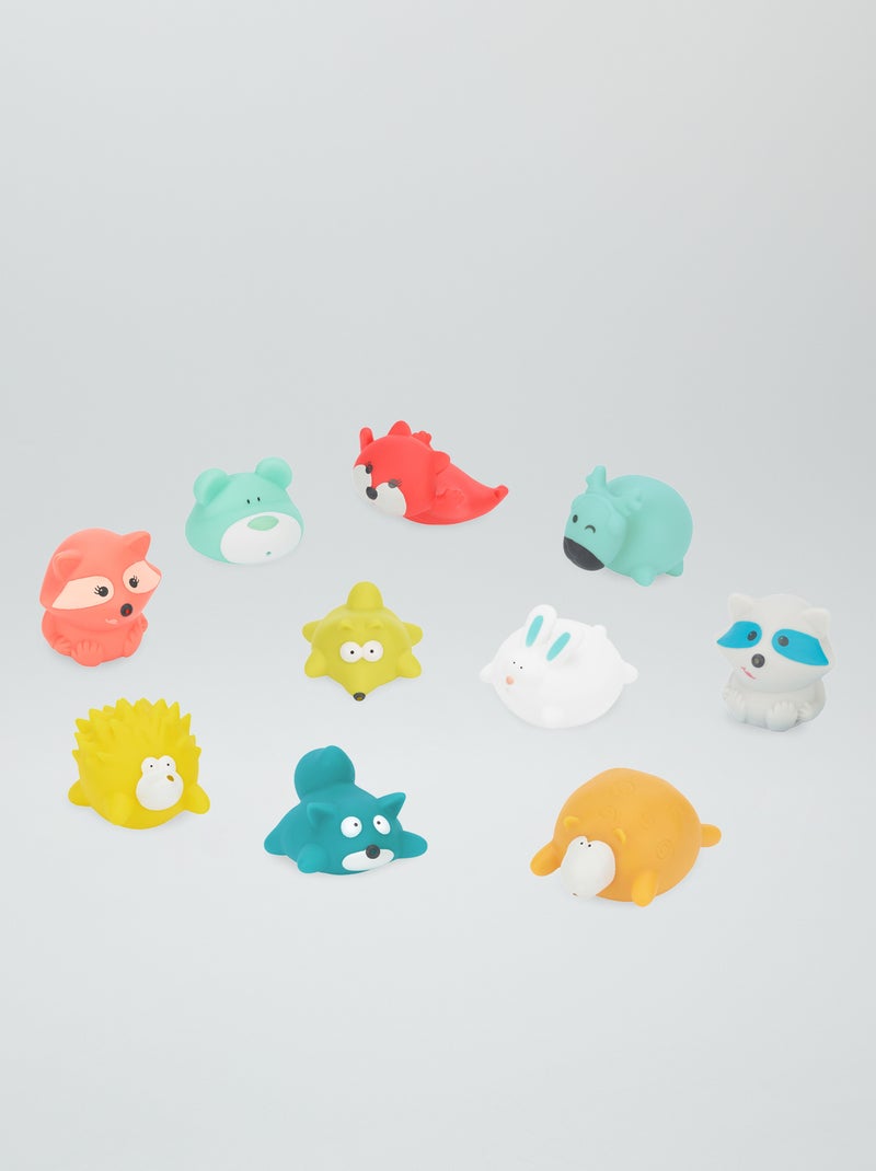 Lot de 10 jouets de bain 'Badbulle' Rouge/bleu/jaune - Kiabi