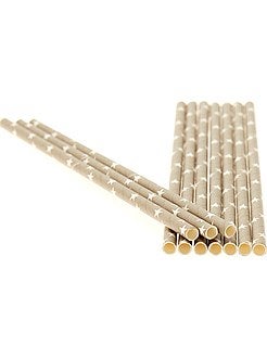 Lot de 10 pailles imprimé fantaisie - Kiabi