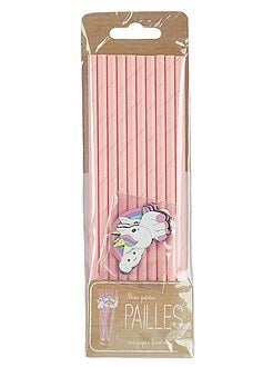 Décoration, animation - Lot de 10 pailles licornes - Kiabi
