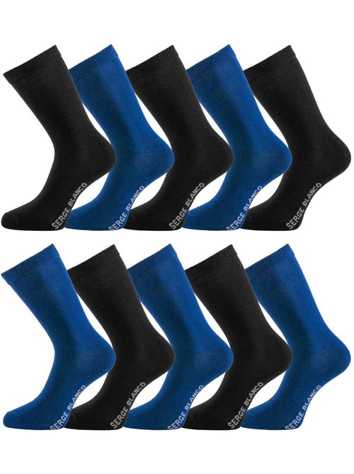Lot de 10 paires de chaussettes de ville serge blanco serge blanco - Kiabi