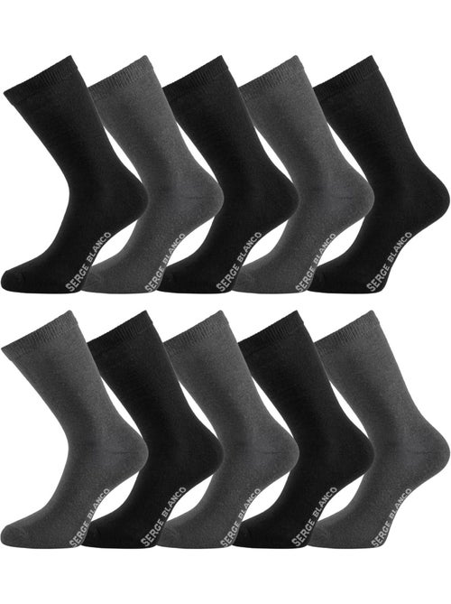 Lot de 10 paires de chaussettes de ville serge blanco serge blanco - Kiabi