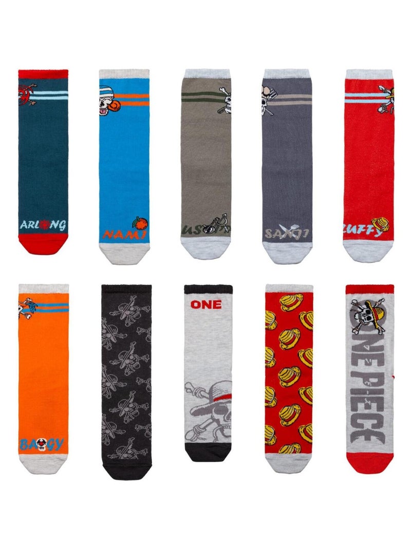 Lot de 10 paires de chaussettes enfant One Piece One Piece Rouge - Kiabi