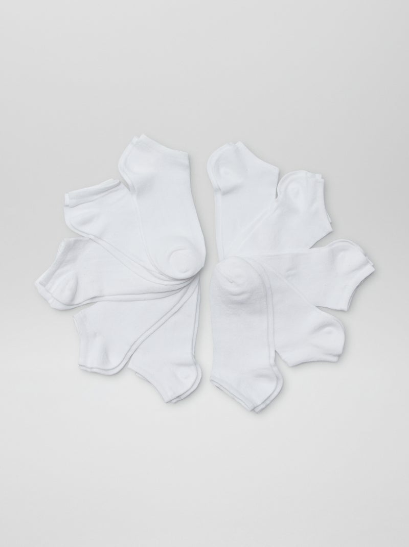 Lot de 10 paires de chaussettes invisibles blanc - Kiabi