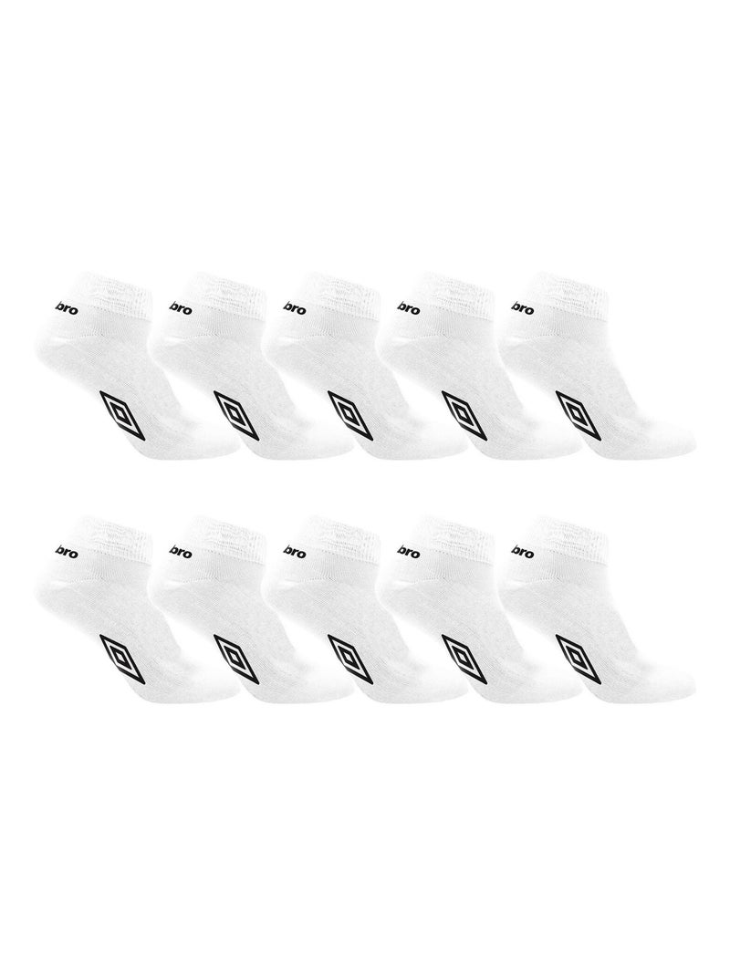 Lot de 10 Paires de Chaussettes Quarter Homme Umbro Blanc Noir - Kiabi