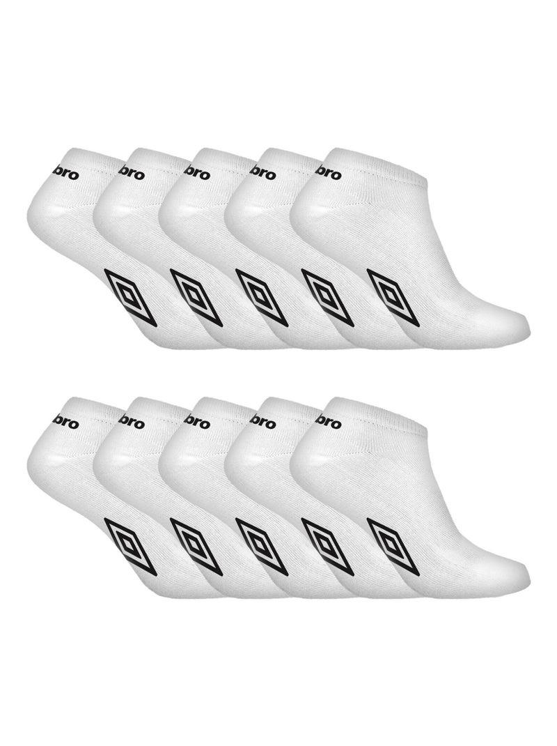 Lot de 10 Paires de Chaussettes Tiges Courtes Homme Umbro Blanc Noir - Kiabi