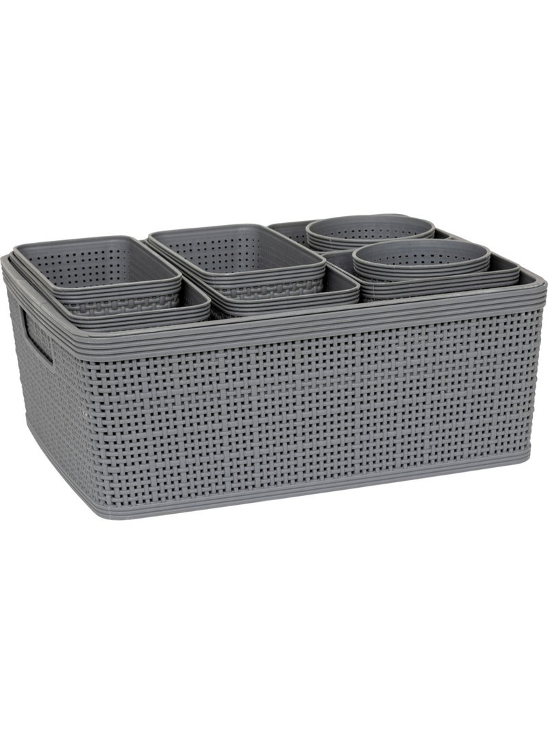 Lot de 10 paniers organisateurs BOXY Vert - Kiabi