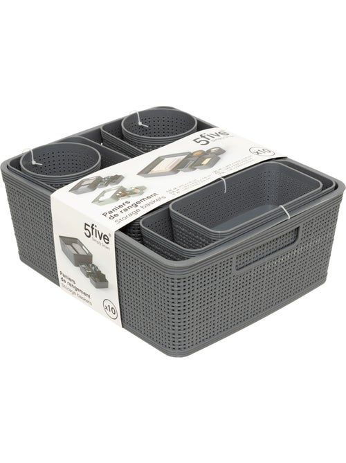Lot de 10 paniers organisateurs boxy - Kiabi