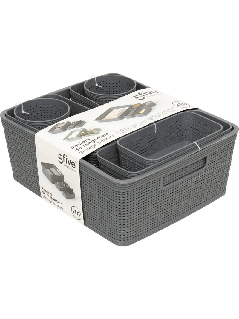 Lot de 10 paniers organisateurs BOXY Vert - Kiabi