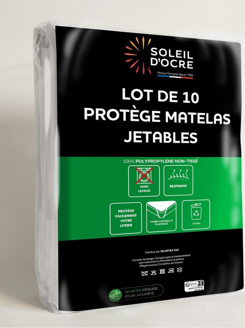 Lot de 10 protèges matelas jetables, par Soleil d'Ocre - Kiabi