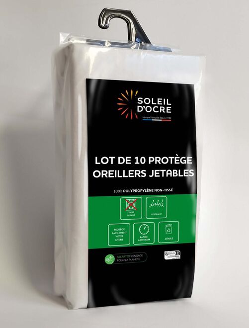 Lot de 10 protèges oreillers jetables, par Soleil d'Ocre - Kiabi