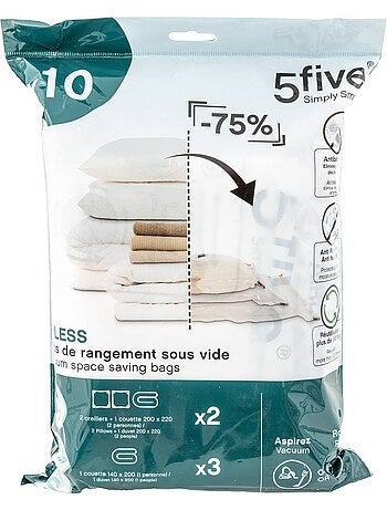 Lot de 10 sacs sous vide pour compression de literie air