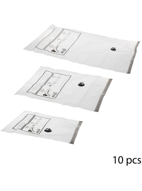 Lot de 10 sacs sous vide pour compression de literie air - Kiabi