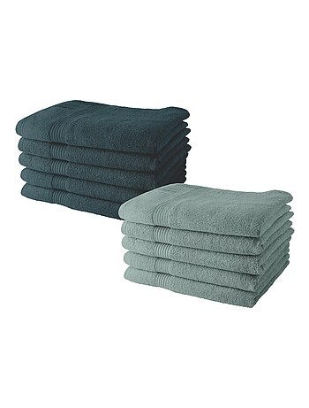 Lot de 10 serviettes de toilette coton uni ESSENTIAL