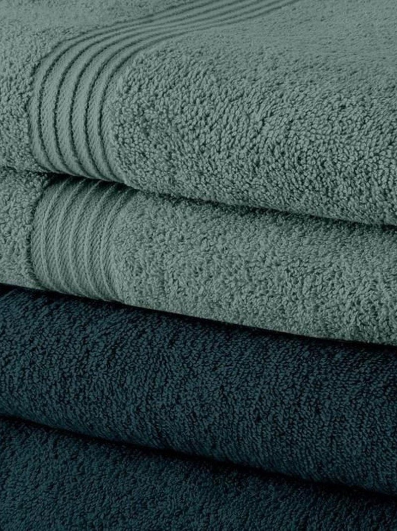 Lot de 10 serviettes de toilette coton uni ESSENTIAL Bleu - Kiabi