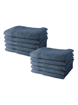 Lot de 10 serviettes de toilette coton uni ESSENTIAL