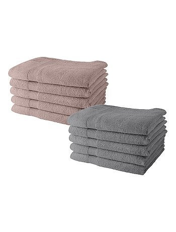 Lot de 10 serviettes de toilette coton uni ESSENTIAL