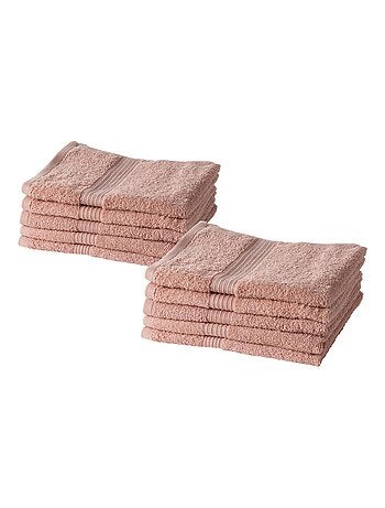 Lot de 10 serviettes de toilette coton uni ESSENTIAL